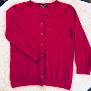 Cable & Gauge Pink Crew Neck Cardigan